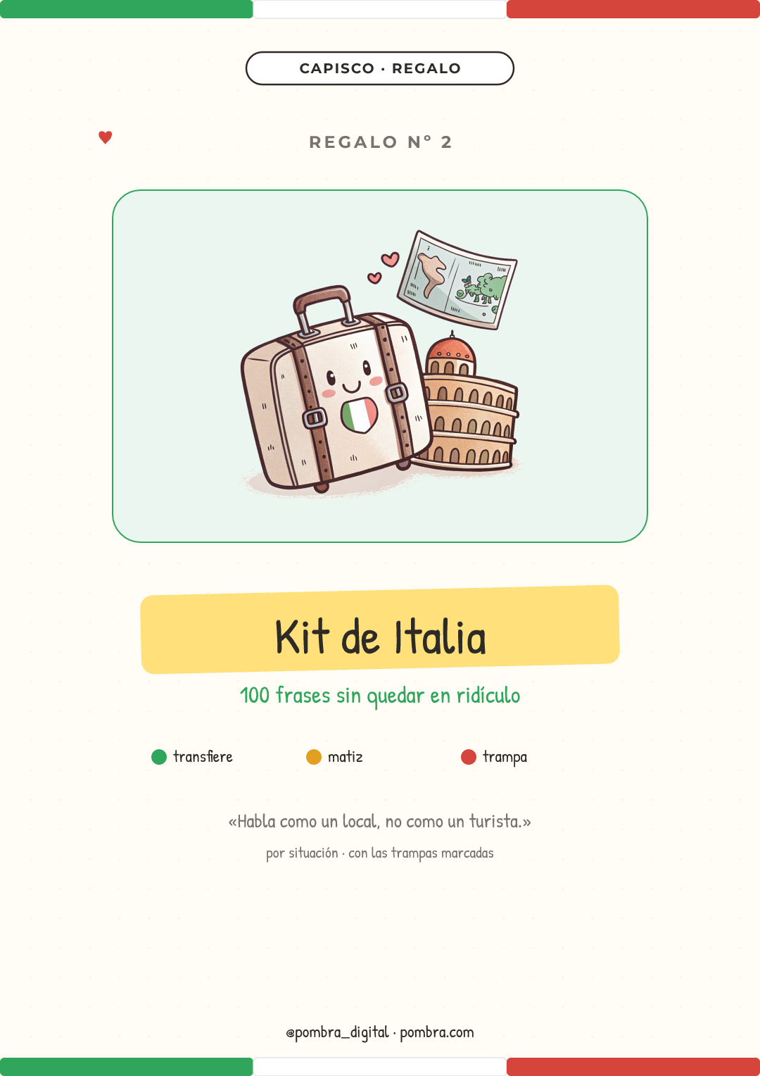 Mini-portada del bonus: Kit de Supervivencia: Italia Sin Quedar en Ridículo